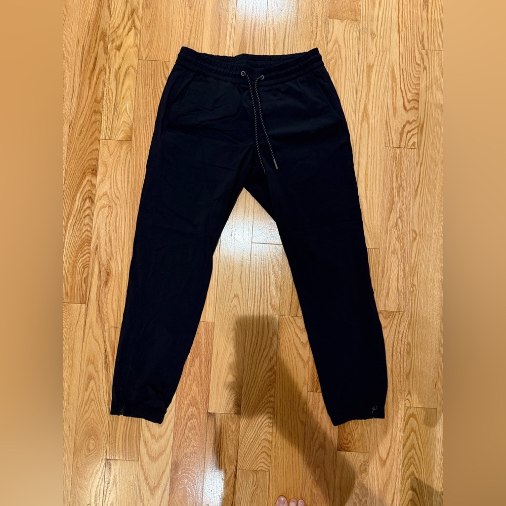 Bonobos Jet Black Crossover Joggers with Tapered Legs and Elastic Waistband